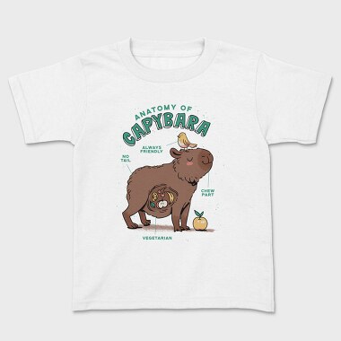 Kids' T-Shirt, Cute Capybara Anatomy