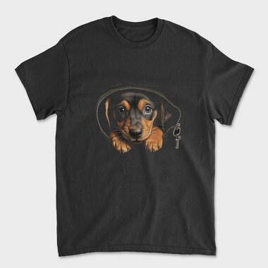 Puppy Black, Unisex Men's T-Shirt