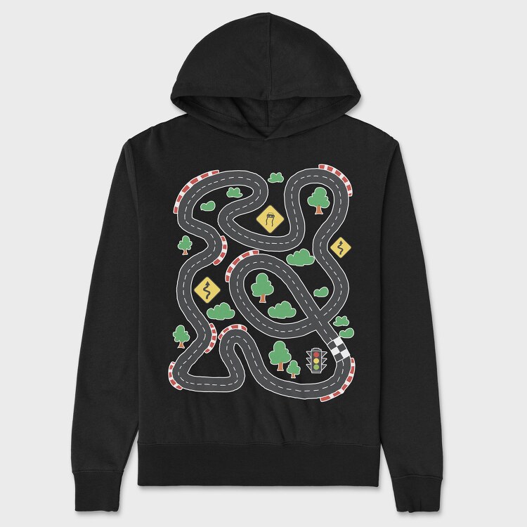 Race Track Kids, Unisex Men's Hoodie