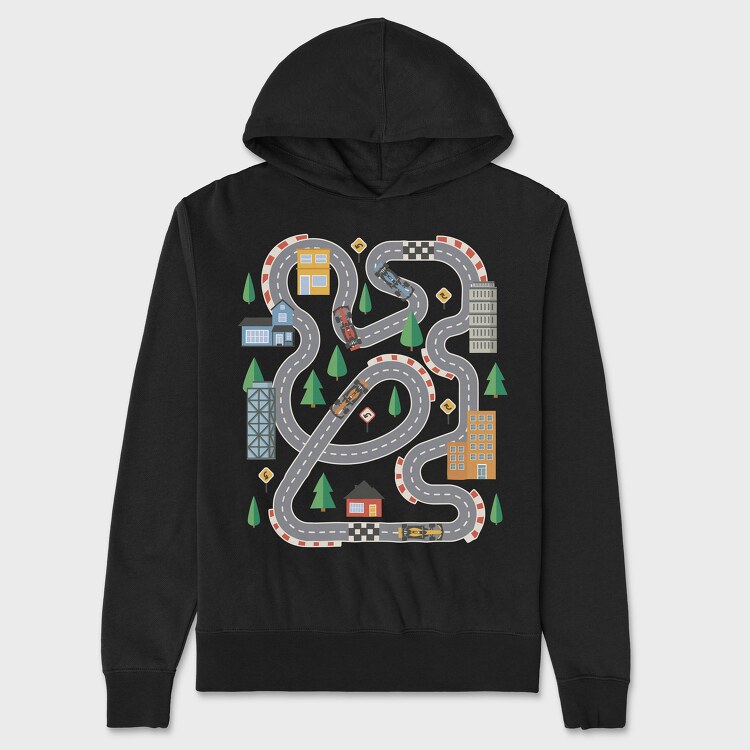 Race Track, Unisex Men's Hoodie