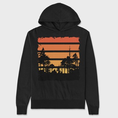 Retrosunset Woods, Unisex Men's Hoodie