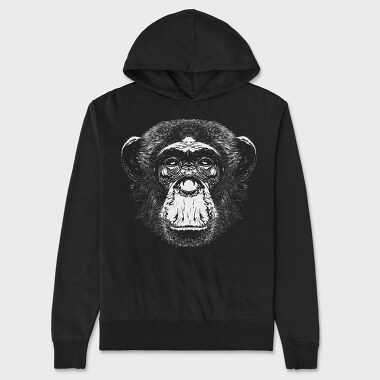 Monochrome Monkey Face, Unisex Men's Hoodie