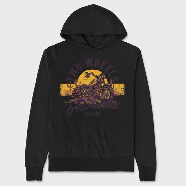 Motorcicle Adventure Two Wheels, Unisex Men's Hoodie
