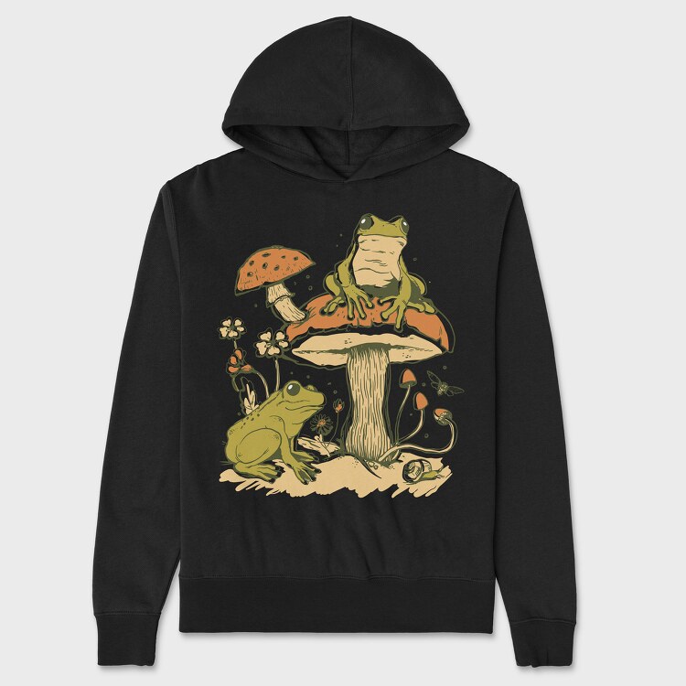 Mushrooms Frogs Nature, Унисекс Мъжко Суичър