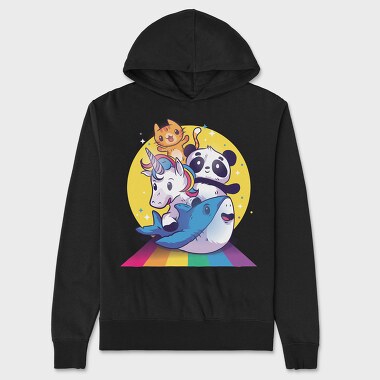 Rainbow Cute Animals, Unisex Men's Hoodie