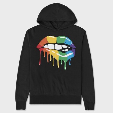 Rainbow Lips, Unisex Men's Hoodie