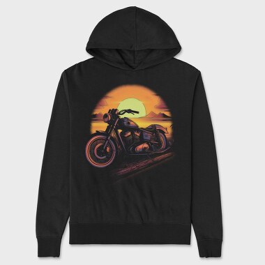 Motorcycle Sunset, Unisex Men's Hoodie