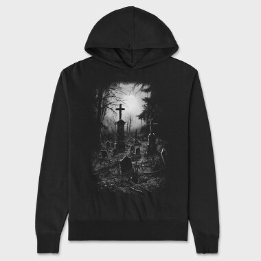 Old Graveyar Monochrome, Unisex Men's Hoodie