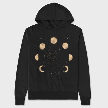Moon Phases in Space, Unisex Men's Hoodie