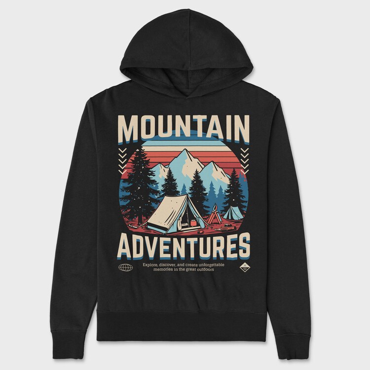 Mountain Adventures Retro Camping, Унисекс Мъжко Суичър