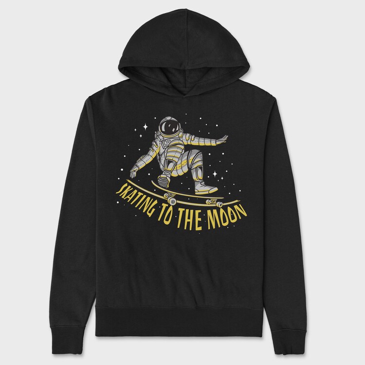 Skating to the Moon, Unisex Men's Hoodie