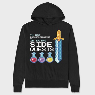 Unisex Men's Hoodie, Pixel Side Quests