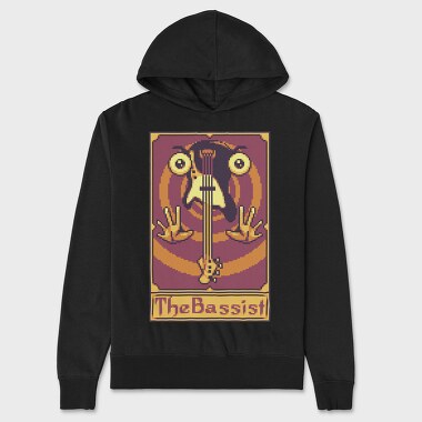 Pixelart Tarot Card the Bassist, Unisex Men's Hoodie