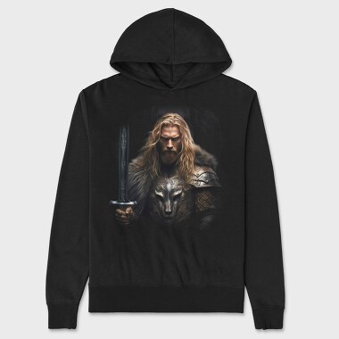 Fantasy Knight Lion, Unisex Men's Hoodie