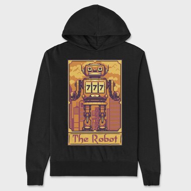 Pixelart Tarot Card the Robot, Unisex Men's Hoodie