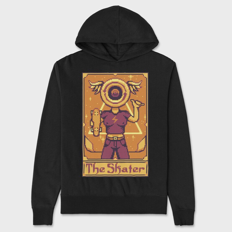 Pixelart Tarot Card the Skater, Унисекс Мъжко Суичър