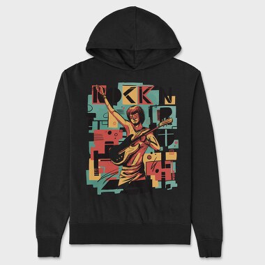 Rock N Roll Guitar, Unisex Men's Hoodie