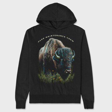 Realistic Bison, Unisex Men's Hoodie