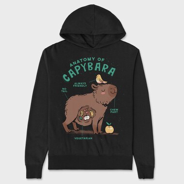 Cute Capybara Anatomy, Unisex Men's Hoodie