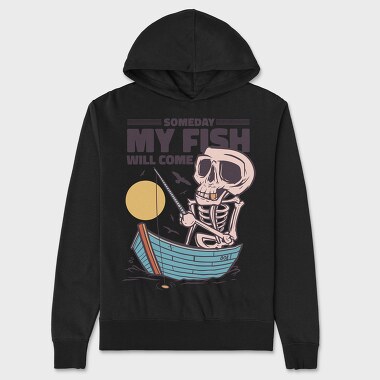 Skeleton Fishing, Unisex Men's Hoodie