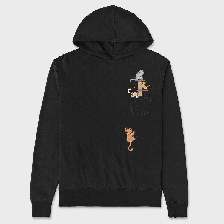 Pocket Cats, Unisex Men's Hoodie