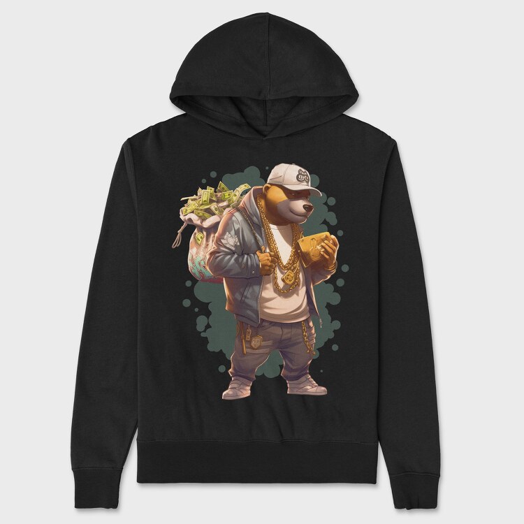 Gangster Bear Money Gold, Унисекс Мъжко Суичър