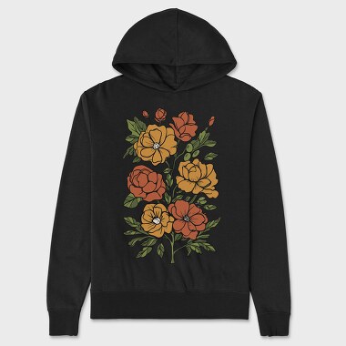 Orange Flowers, Unisex Men's Hoodie