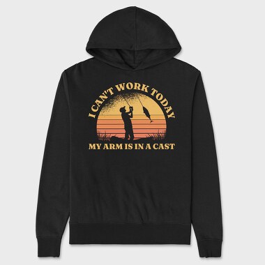 My Arm Is in a Cast Fishing, Unisex Men's Hoodie