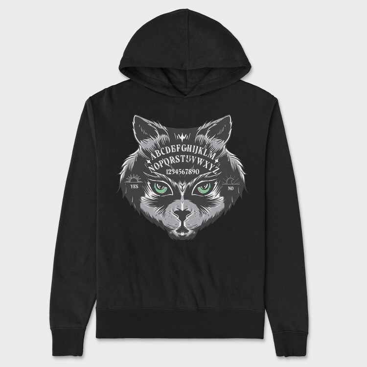 Ouija Cat, Unisex Men's Hoodie