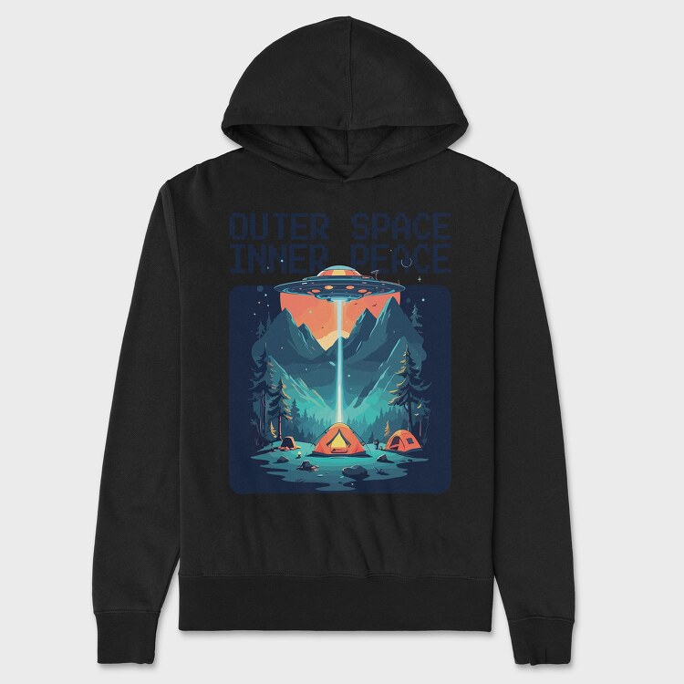 Outer Space Inner Peace Camping, Unisex Men's Hoodie