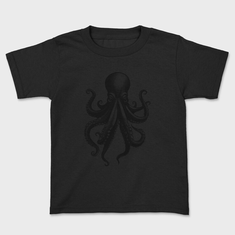 Octopus Monochrome, Kids' T-Shirt