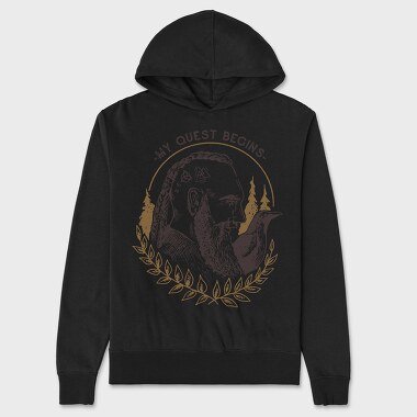 My Quest Begins Viking, Unisex Men's Hoodie