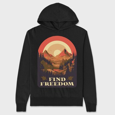 Mountain Sun Find Freedom, Unisex Men's Hoodie