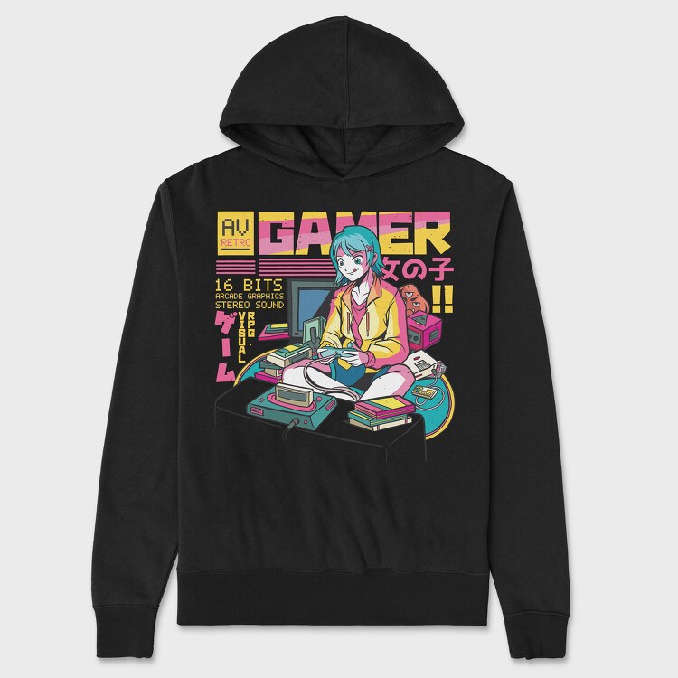 Anime Gamer Girl, Унисекс Мъжко Суичър