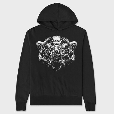 Shaded Polar Bear, Unisex Men's Hoodie