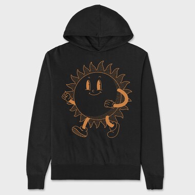 Retro Cartoon Sun, Unisex Men's Hoodie