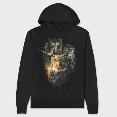 Owls Forest, Unisex Men's Hoodie