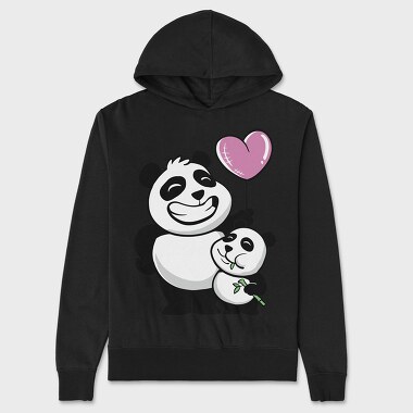 Panda Bears Balloon, Unisex Men's Hoodie