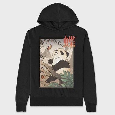 Panda Butterfly Japanese, Unisex Men's Hoodie
