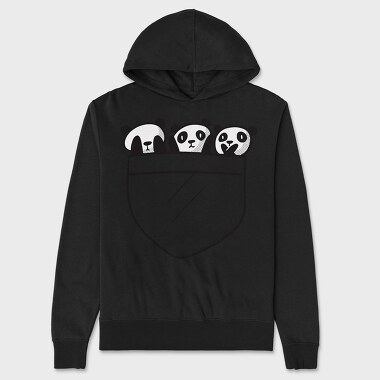 Panda Pocket, Unisex Men's Hoodie