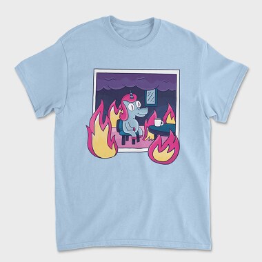 Unicorn in Fire, Unisex Men's T-Shirt