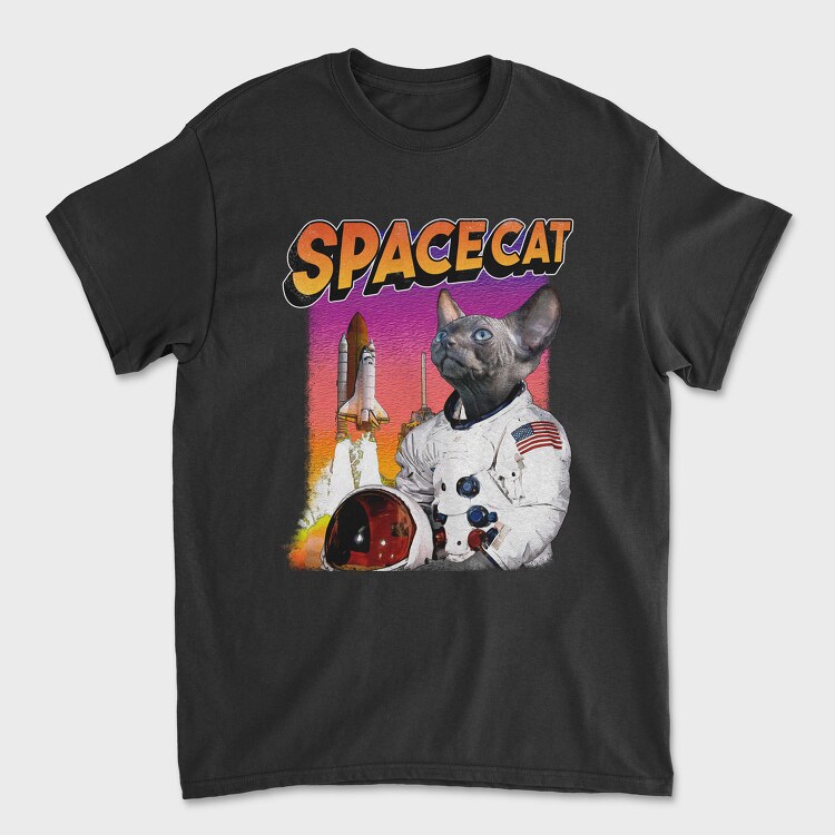 Space Sphynx Cat Astronaut, Унисекс Мъжка Тениска
