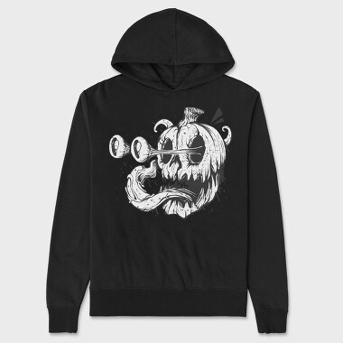 Pumpkin Trippy Monochrome, Unisex Men's Hoodie