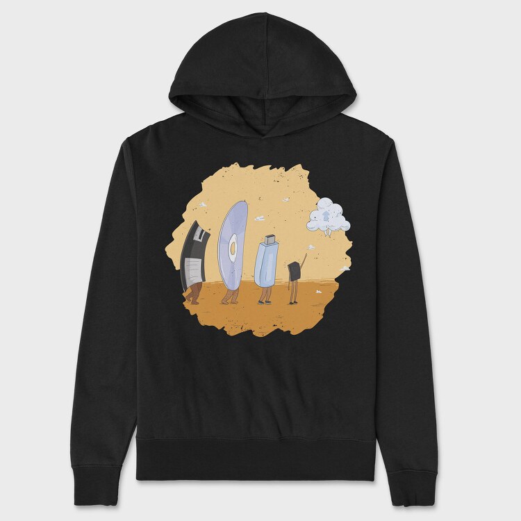 Evolution of Hard Disk, Unisex Men's Hoodie