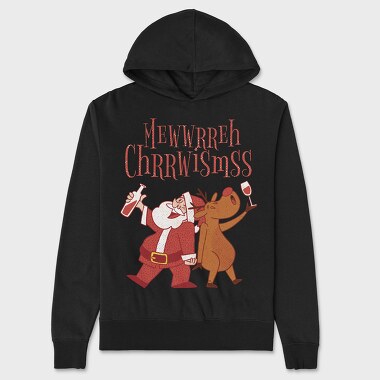 Santa and Deer Drunk, Unisex Men's Hoodie