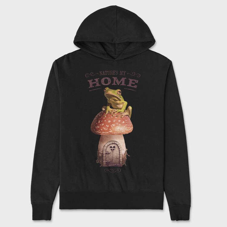 Nature Is My Home Frog, Unisex Men's Hoodie