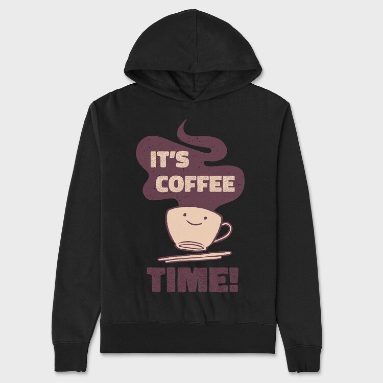 Its Coffee Time, Unisex Men's Hoodie