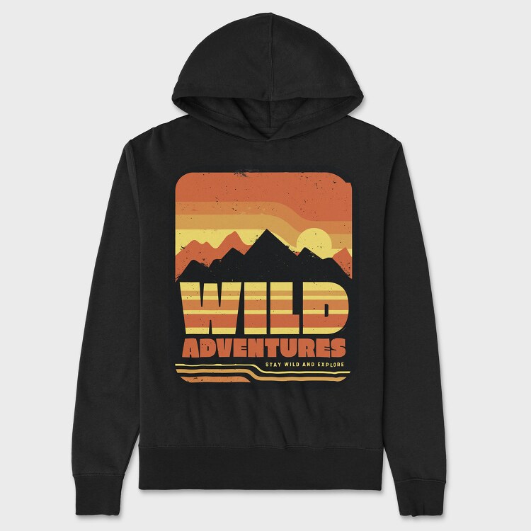 Retro Sunset Wild Adventures, Unisex Men's Hoodie