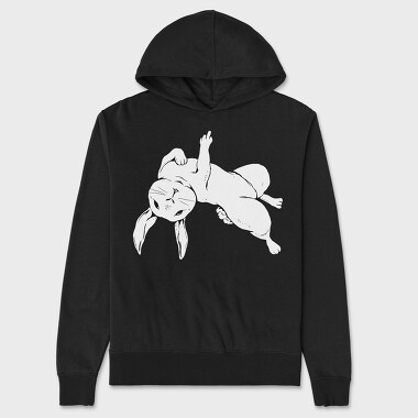 Rabbit Middle Finger, Unisex Men's Hoodie