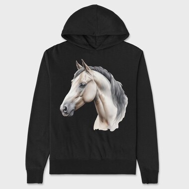 Side View Realistic Horse, Unisex Men's Hoodie